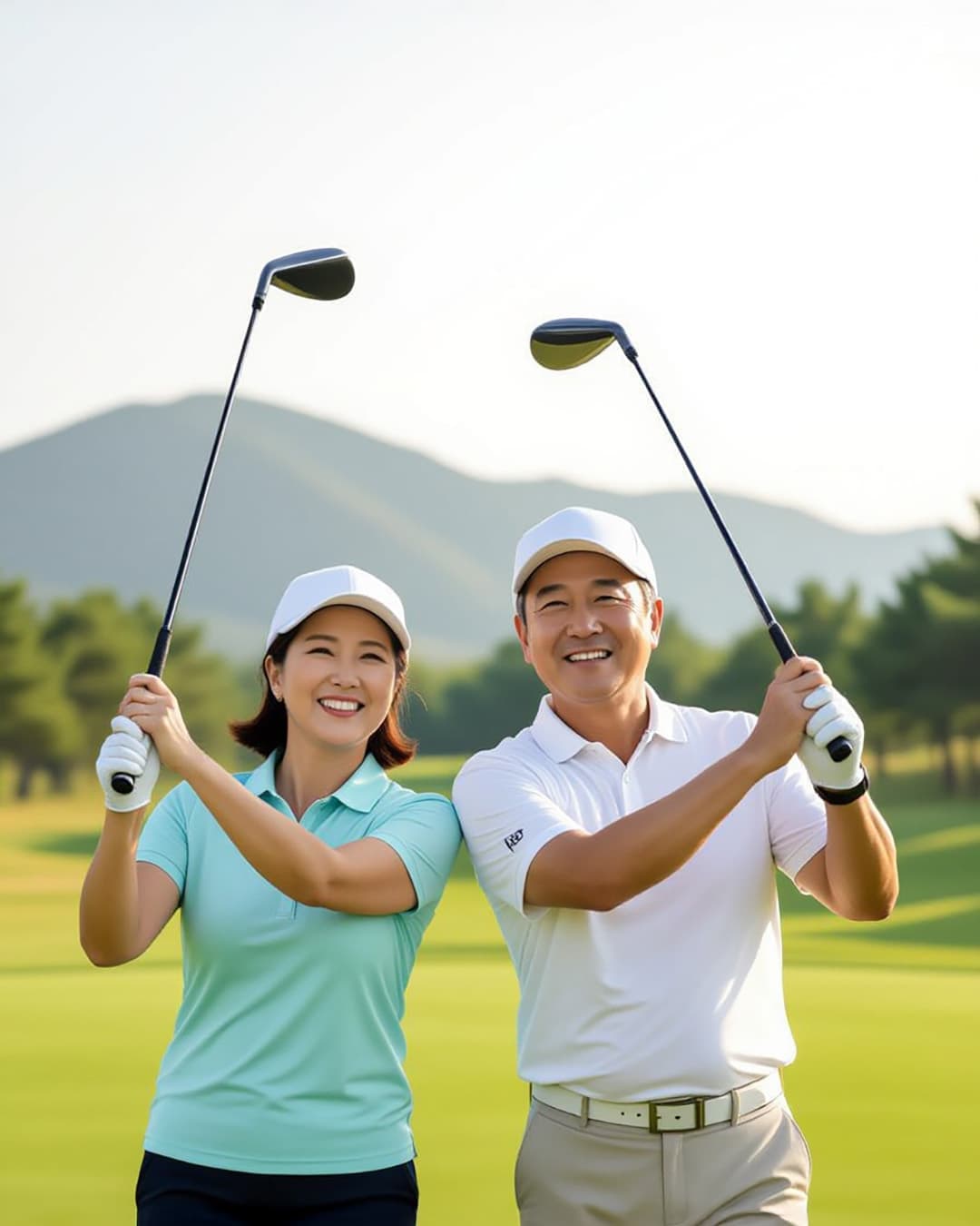 노부부 골프